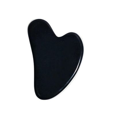 Heart-Shaped Jade Gua Sha Facial Massage Tool, Black