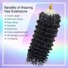 Kinky Straight Micro Loop Human Hair Extensions, Natural Black, 100 Strands, 24 in view 2