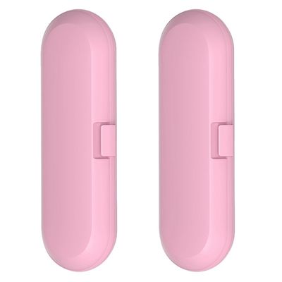 Junterone 2-Pack Portable Travel Cases for Electric Toothbrushes, Pink, 21.5 x 8 x 4.5 cm