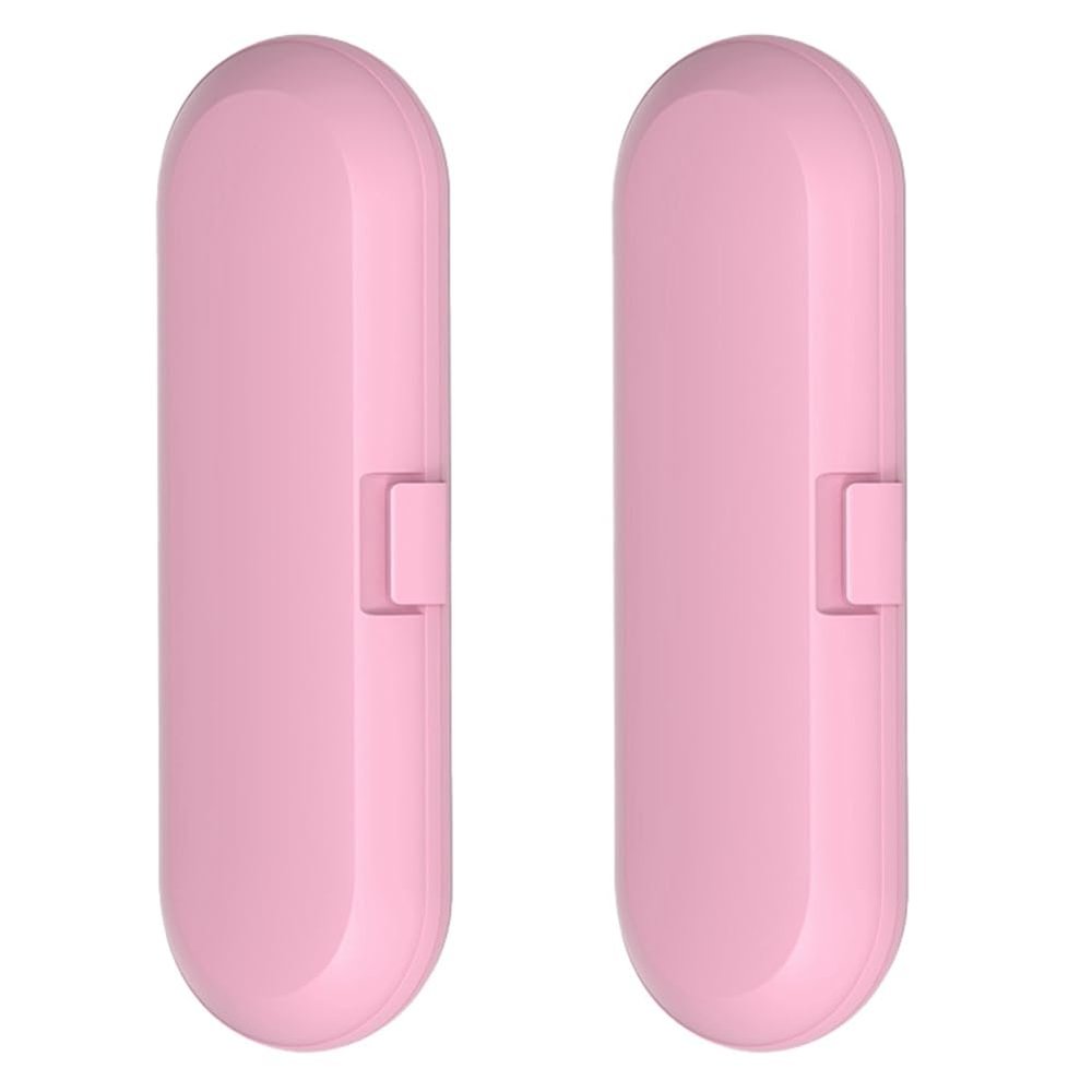 Junterone 2-Pack Portable Travel Cases for Electric Toothbrushes, Pink, 21.5 x 8 x 4.5 cm