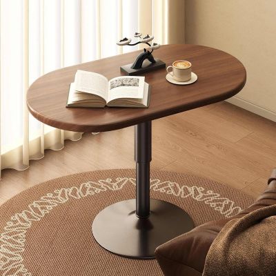 SXRLOZ Lift-Top Coffee Table for Living Room, Small Wooden Sofa Slide-Under Table, Modern TV Tray and Side Table, Brown