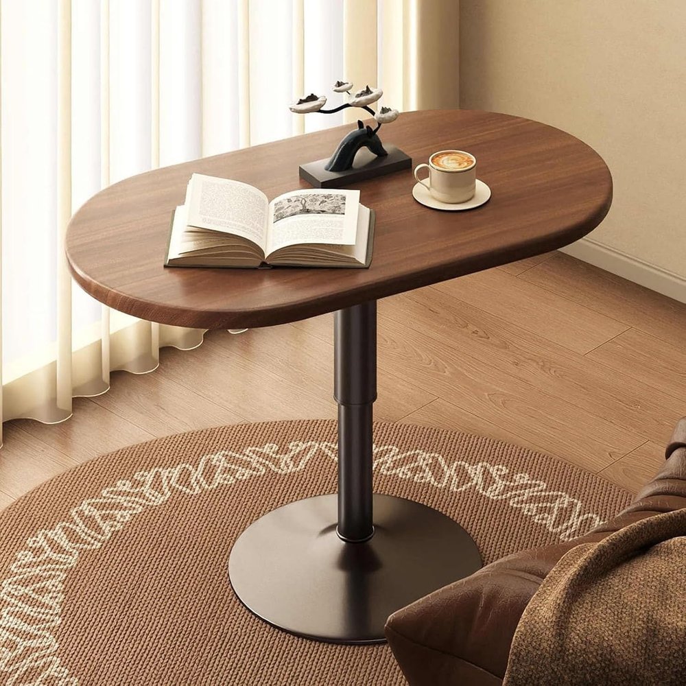 SXRLOZ Lift-Top Coffee Table for Living Room, Small Wooden Sofa Slide-Under Table, Modern TV Tray and Side Table, Brown
