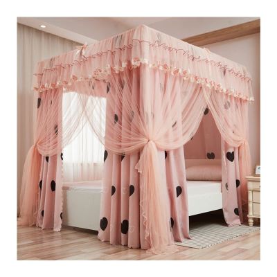 SGFBDZLK Canopy Mosquito Net for 2 m Wide Beds, Floor-to-Ceiling, with 4 Corner Supports
