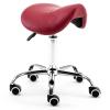 HDDNMLOH Ergonomic Saddle Stool with Wheels, Red view 1