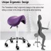 HDDNMLOH Ergonomic Saddle Stool with Wheels, Red view 3