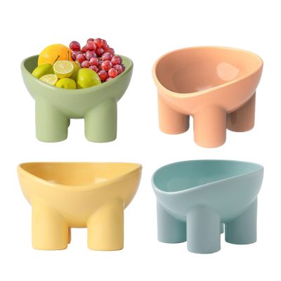 Cat Bowls for Indoor Cats, Elevated Non-Slip Angled Bowl - Fruit