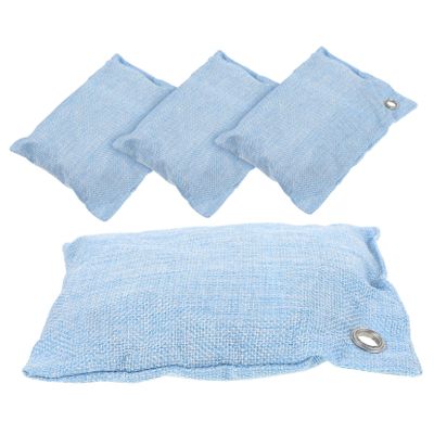 4 Activated Charcoal Bags Made of Linen and Nonwoven Fabric for Air Purification