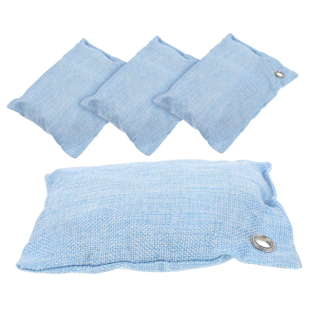 4 Activated Charcoal Bags Made of Linen and Nonwoven Fabric for Air Purification