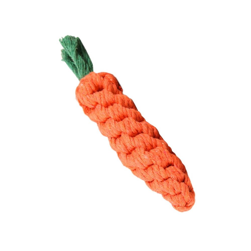 SEWOART Cotton Rope Puppy Chew Toys with Carrot Design, 3-Pack
