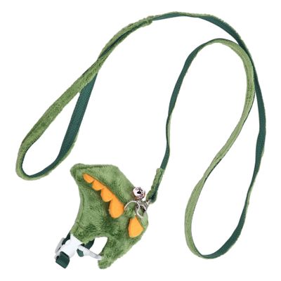 SEWOART Adjustable Ferret Leash with Escape-Proof Function, Short Plush and Fleece, Lightweight Pet Harness and Leash for Walks and Indoor Use, Green, Random Color