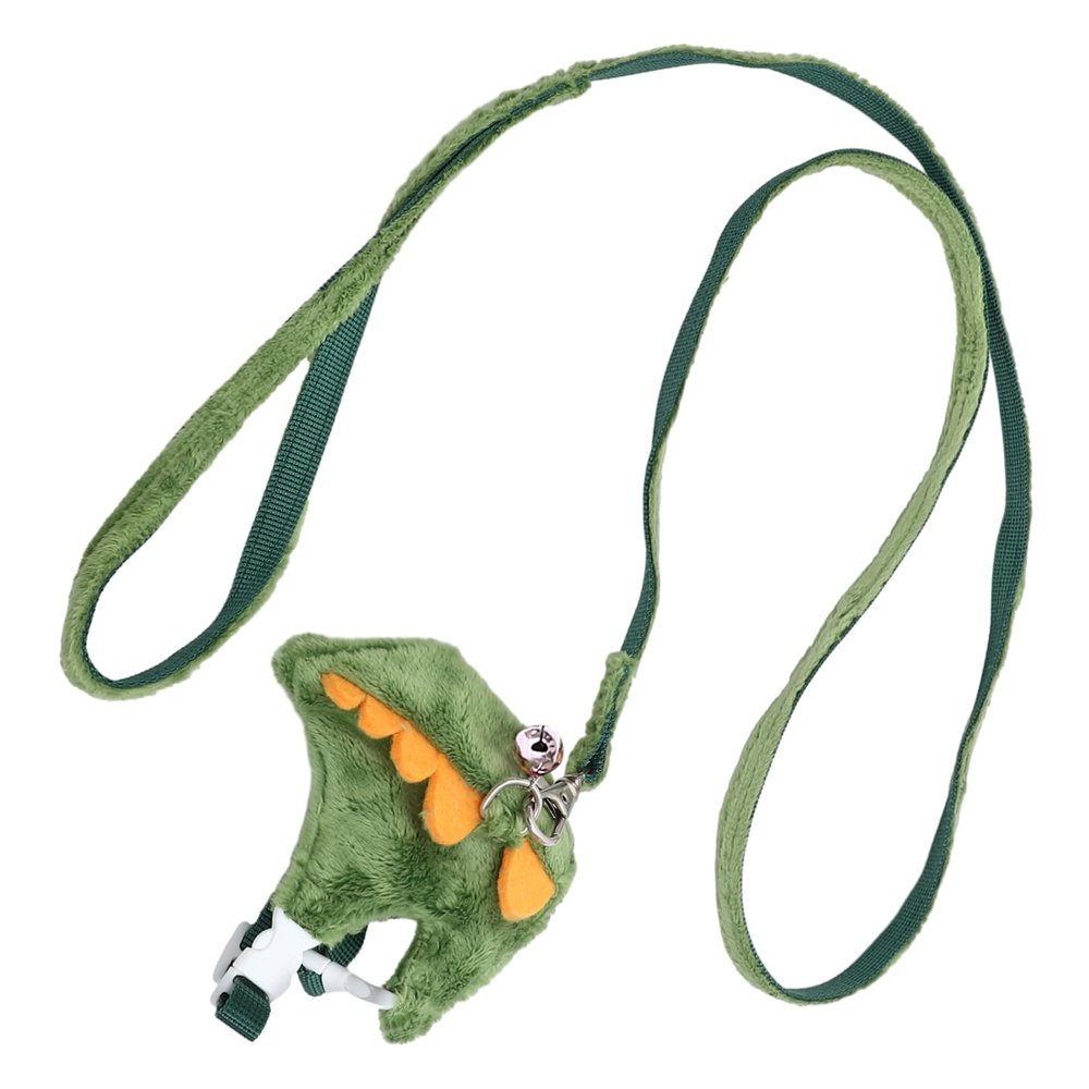 SEWOART Adjustable Ferret Leash with Escape-Proof Function, Short Plush and Fleece, Lightweight Pet Harness and Leash for Walks and Indoor Use, Green, Random Color