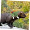SEWOART Adjustable Ferret Leash with Escape-Proof Function, Short Plush and Fleece, Lightweight Pet Harness and Leash for Walks and Indoor Use, Green, Random Color view 3