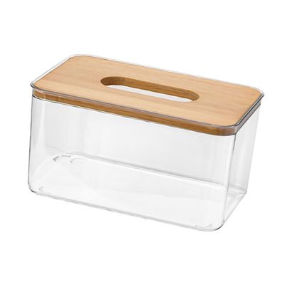 Beige Bamboo and PET Tissue Box Cover