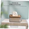 Beige Bamboo and PET Tissue Box Cover view 3