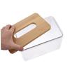 Beige Bamboo and PET Tissue Box Cover view 4
