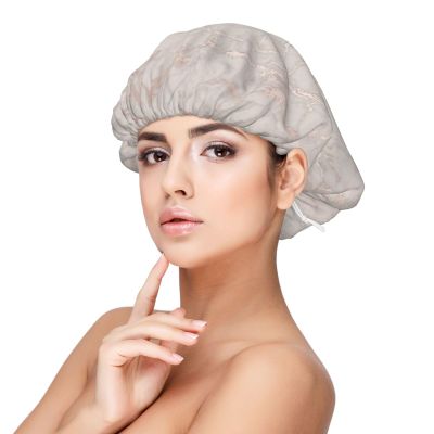 Rose Gold Marble Satin Sleep Bonnet for Adults