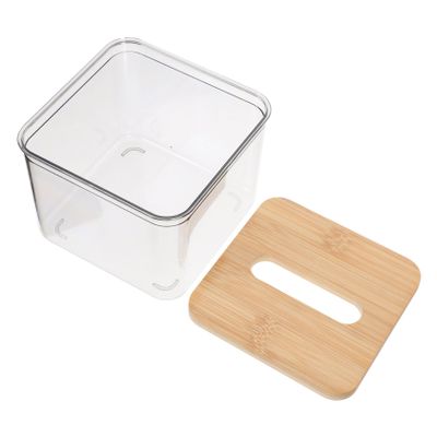 Holibanna Car-Mounted Bamboo Tissue Dispenser, Portable Napkin Holder with Easy-Dispensing Design for Office and Home