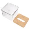 Holibanna Car-Mounted Bamboo Tissue Dispenser, Portable Napkin Holder with Easy-Dispensing Design for Office and Home view 1