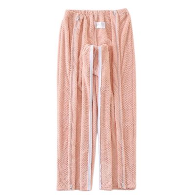 TOVCHEI Post-Shoulder Surgery Patient Pajamas, Tear-Away Pants, Soft Fleece, Pink Pants, L