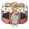 Exquilnova Portable Foldable Pet Playpen, Brown, 74 x 74 x 43 cm view 1