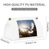White Dove Flying in the Sun Tissue Box Cover, White PU Leather view 2