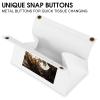 White Dove Flying in the Sun Tissue Box Cover, White PU Leather view 3