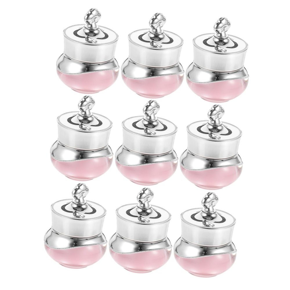Empty 5 g Acrylic Cream Jars, 9-Pack, Pink, with Lids