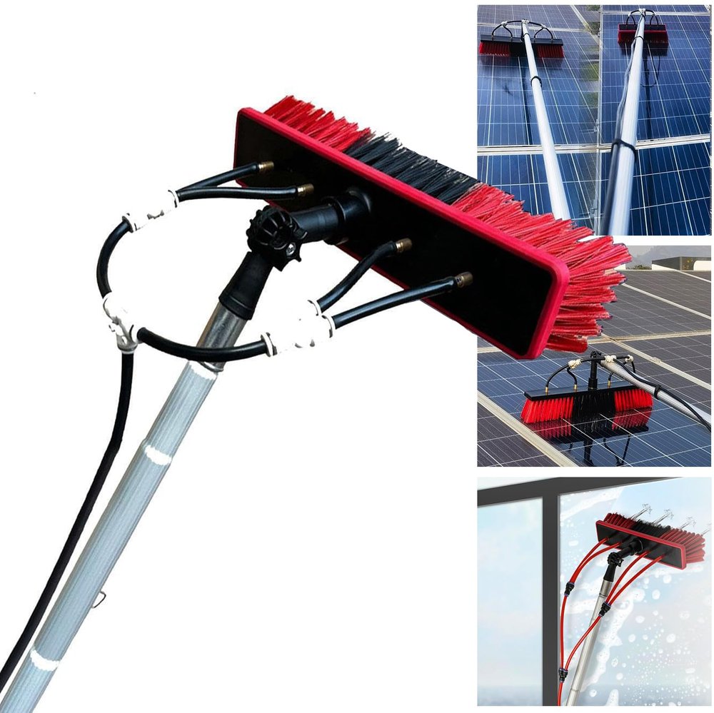 Window Cleaning Brush Replacement for 1.3 m Extension Pole, Ideal for Conservatory Roofs and Facades, No More Ladders
