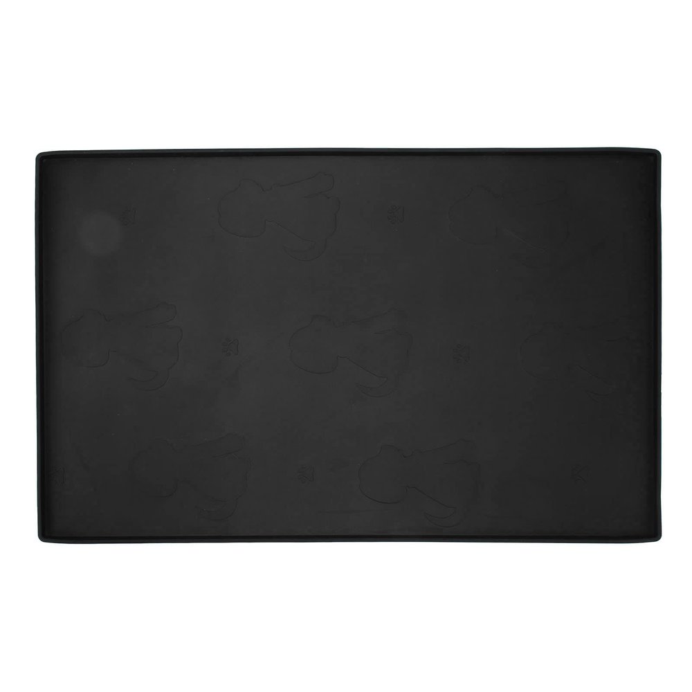 Silicone Pet Feeding Mat, Non-Slip for Dogs and Cats, 48 x 30 cm, Black