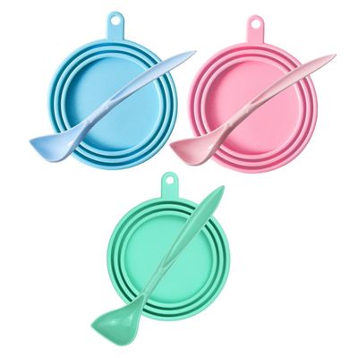 UPKOCH 6-Pack Silicone Can Covers with Spoons for Dog Food