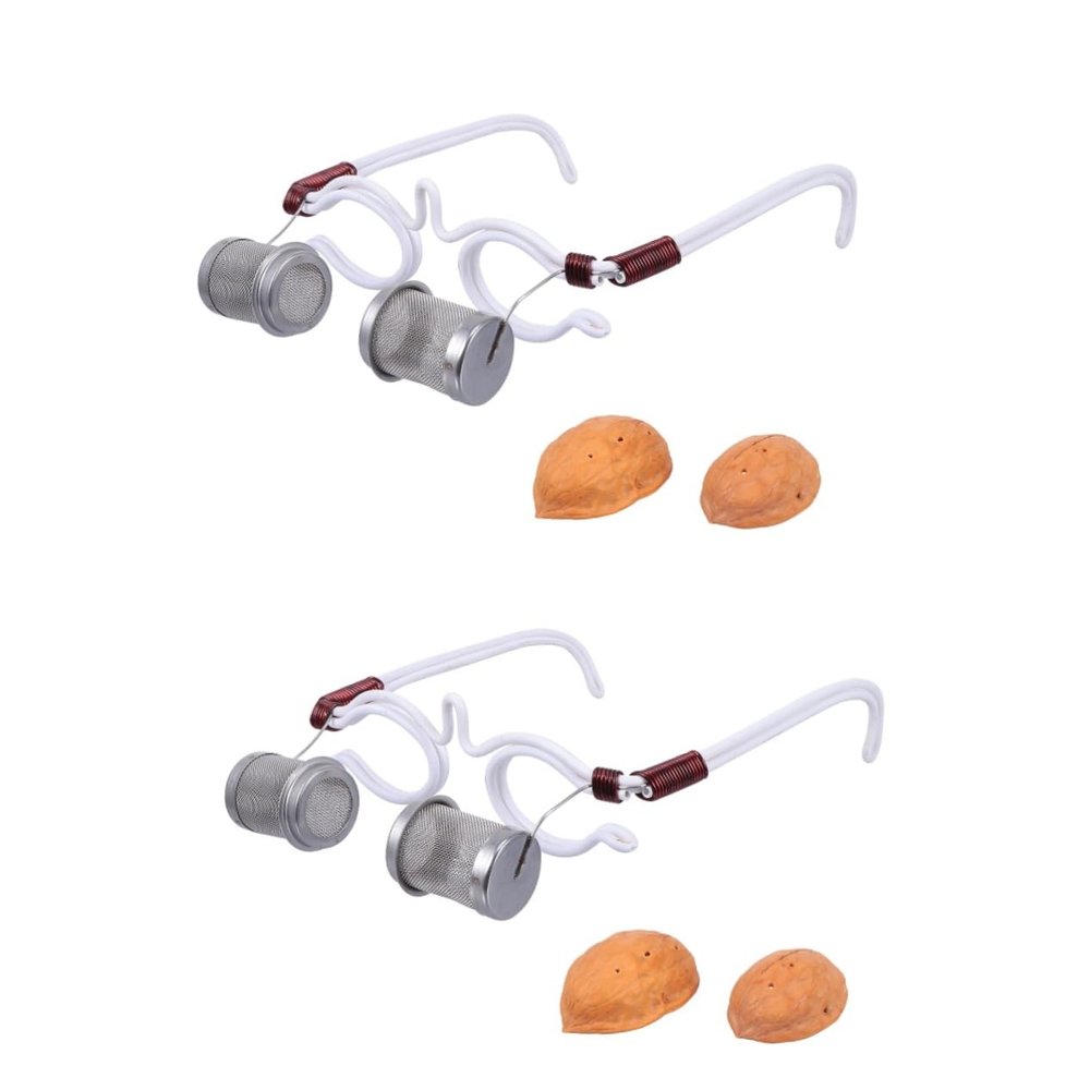 PACKOVE 2-Piece Eye Moxa Glasses with Ergonomic Design, Walnut Material