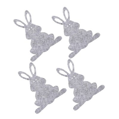 Gatuida 4-Pack Felt Bunny-Shaped Cutlery Bags, Lightweight Portable Holders with Easter Design for Picnics and Family Gatherings