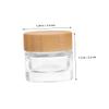 Refillable Glass Containers with Wooden Lids, 2-Piece Set for Cream view 2
