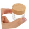 Refillable Glass Containers with Wooden Lids, 2-Piece Set for Cream view 4