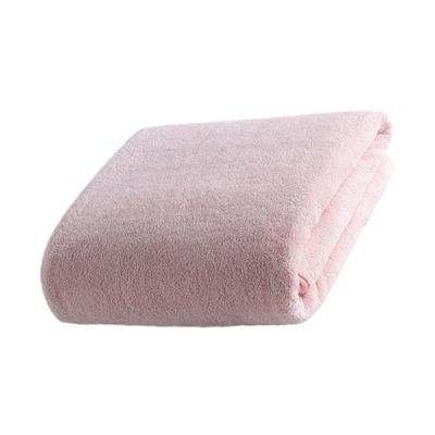 Absorbent Coral Fleece Bath Towel Wrap, Pink