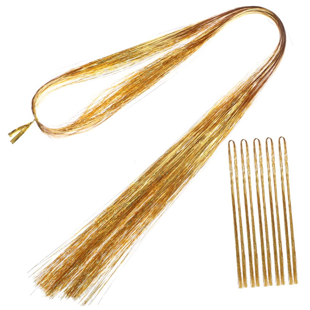 Mikinona 6-Piece Glitter Hair Tinsel for Women, Sparkling Hair Extensions for Everyday Wear and Parties