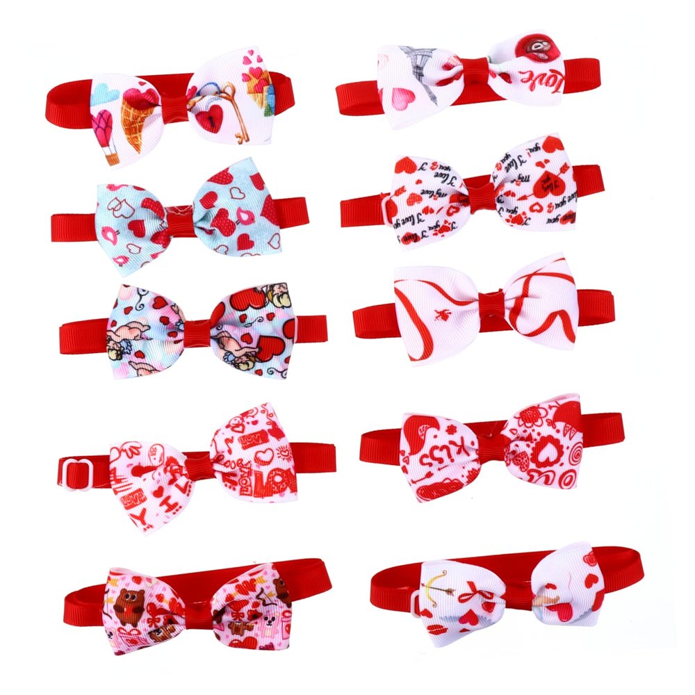 HEMOTON 10-Pack Dog Collar with Bow Tie