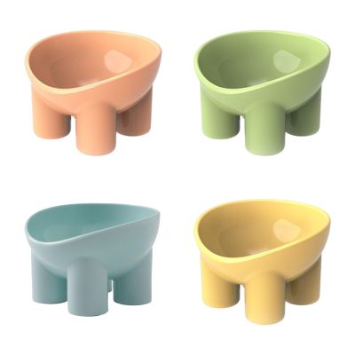 Elevated Elephant-Leg Pet Bowls, Set of 4