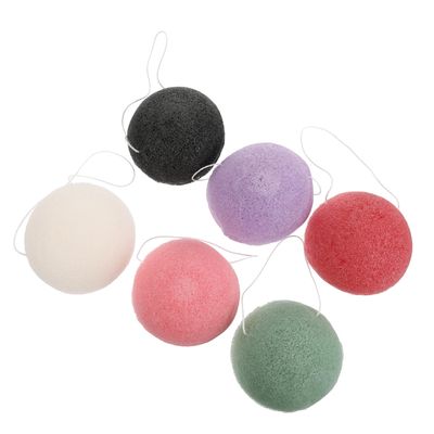FOMIYES Natural Konjac Facial Sponges, Skin-Friendly, Reusable, 6-Pack