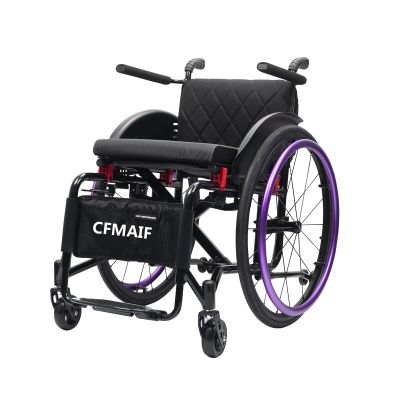 CFMAIF Lightweight Folding Self-Propelled Wheelchair, 40 cm Seat, Purple