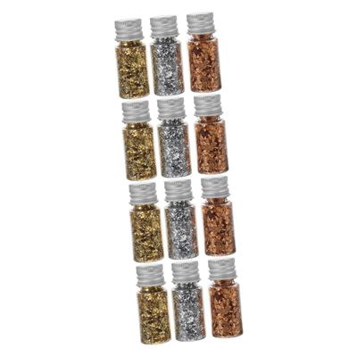 jojofuny 4 Sets Nail Decoration Flakes, Gold Foil for Manicure Nail Art, Shiny Decor for Creative Nail Designs