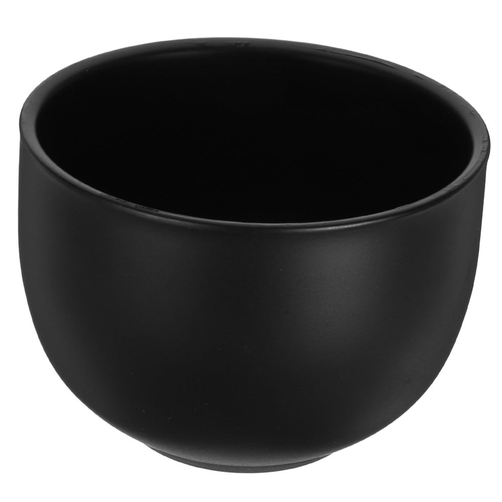 GANAZONO Black Stainless Steel Shaving Bowl with Non-Slip Function, Lightweight Design, and Deep Profile