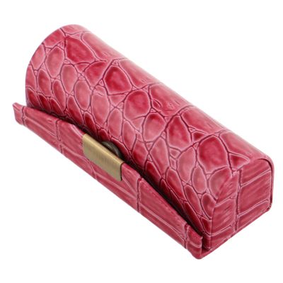 PACKOVE Portable Lipstick Holder with Mirror, PU Case with Button Closure