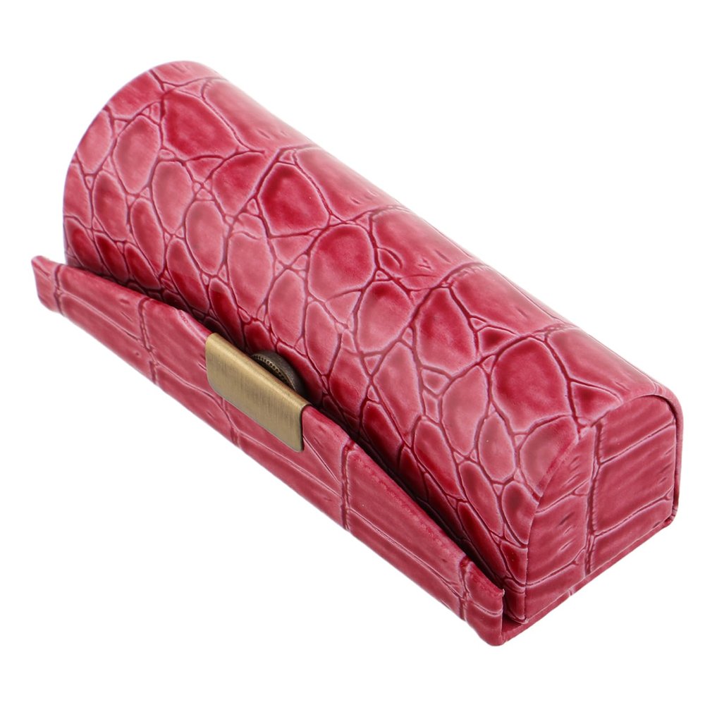 PACKOVE Portable Lipstick Holder with Mirror, PU Case with Button Closure