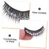 False Eyelashes with Rhinestones, 10 Pairs, Black, for Halloween Parties view 3