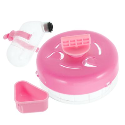 Toddmomy Small Pet Wheel Set with Food and Water Bowls