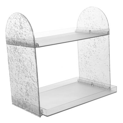 HOOTNEE Plastic Makeup Organizer, 2-Tier Vanity and Bathroom Storage Shelf