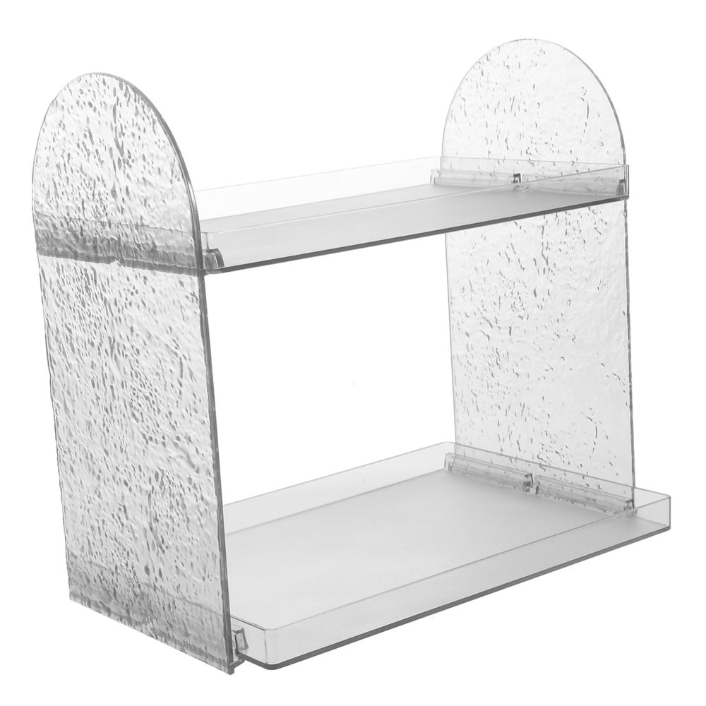 HOOTNEE Plastic Makeup Organizer, 2-Tier Vanity and Bathroom Storage Shelf