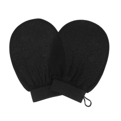 Exfoliating Gloves, 1 Pair, Viscose, Black