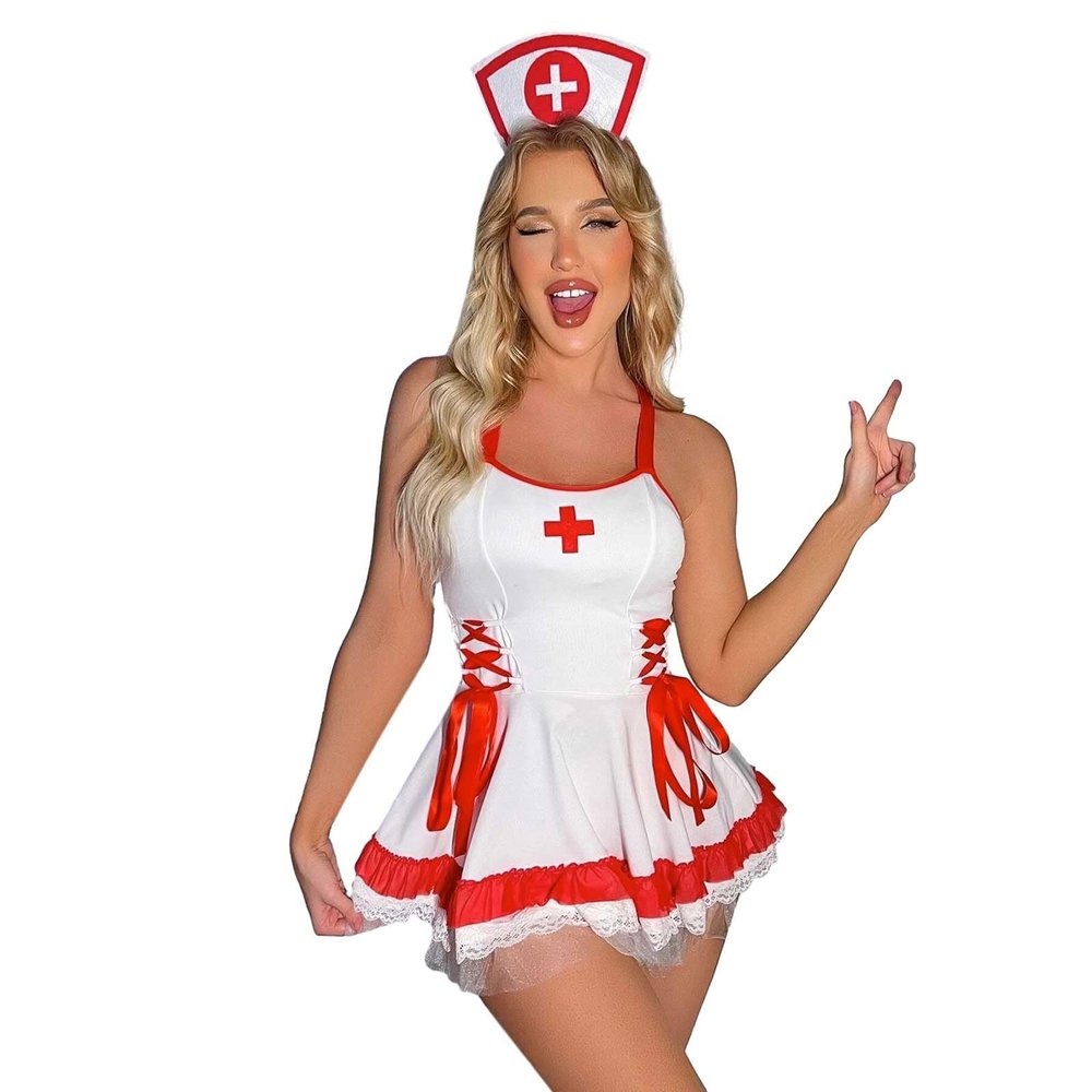 Britney Spears Schoolgirl Costume for Women, Sexy Lingerie Crop Top and Skirt Set